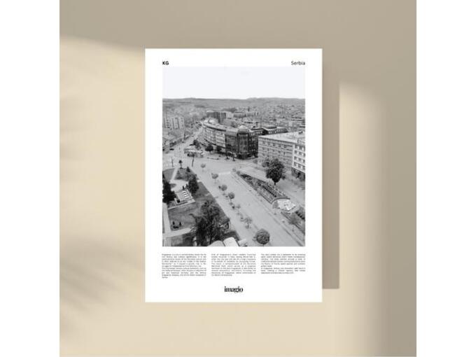 Imagio Studio poster Kragujevac B&W 40x50 cm, visokokvalitetni art papir