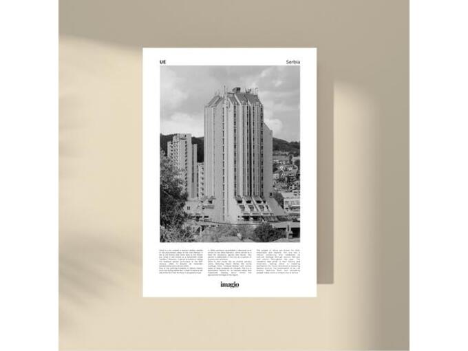 Imagio Studio poster Užice B&W 21x30 cm, visokokvalitetni art papir