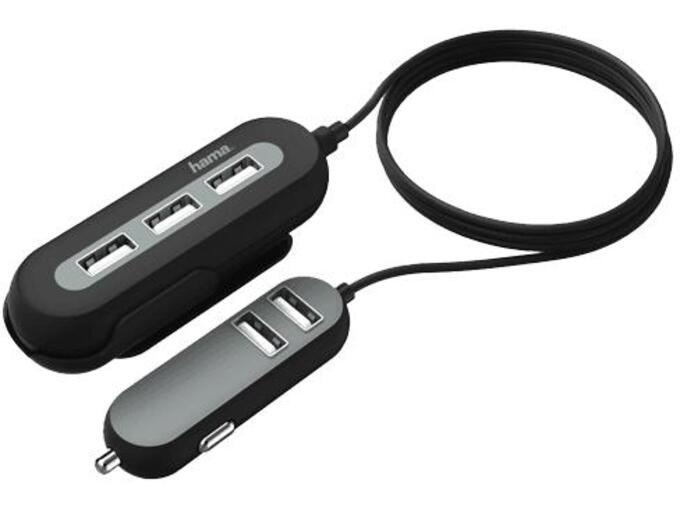 Hama Auto punjač sa produžnim kablom 3+2 porta 10A