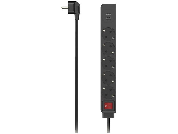 Hama Distributer sa 5 utičnica i 2 USB porta 223184