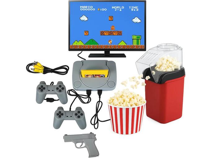 Aparat za kokice + Retro konzola sa ugrađenim igricama