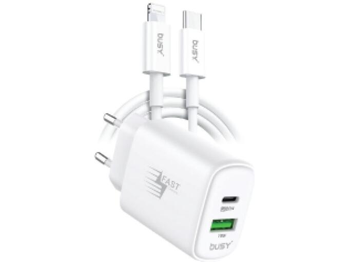 Busy USB punjač PD sa kablom C i L