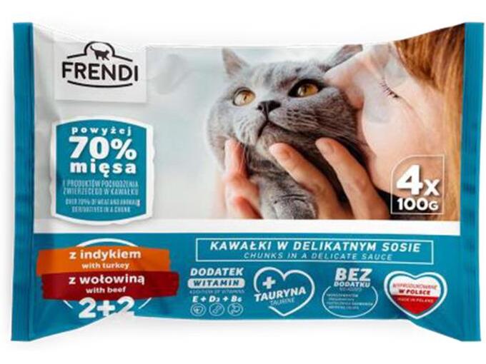 Frendi kesice 4x100g za mačke sa ćuretinom i govedinom x 12kom