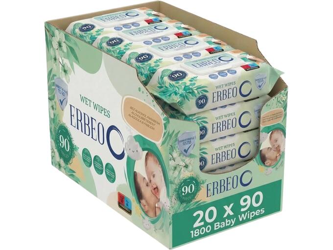 Erbeo Vlažne maramice Sensitive 90, 20 Pakovanja