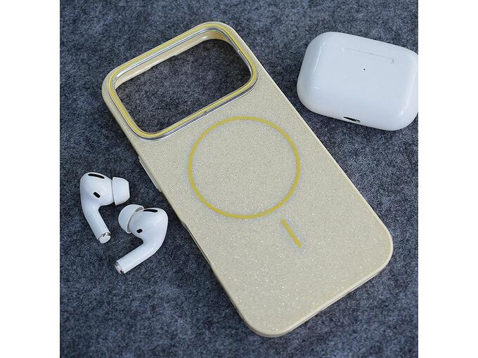 Maska za iPhone 17 Pro Max žuta Mag Case Fashion Glitter