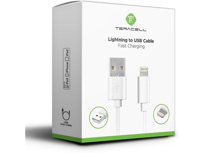 Kabel Teracell Plus iPhone 2A Lightning beli 2m