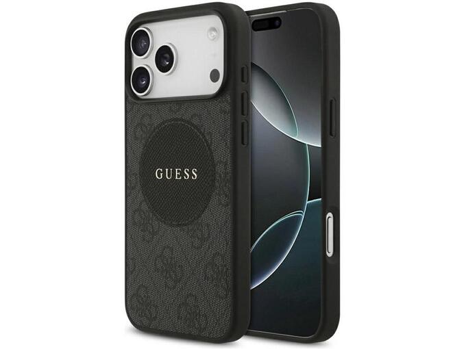 Maska za iPhone 17 Pro Max Guess 4G Circle Classic Logo MagSafe crna