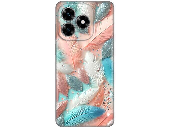 Maska za Honor X5c Plus Pastel Feathers Silikonska Print