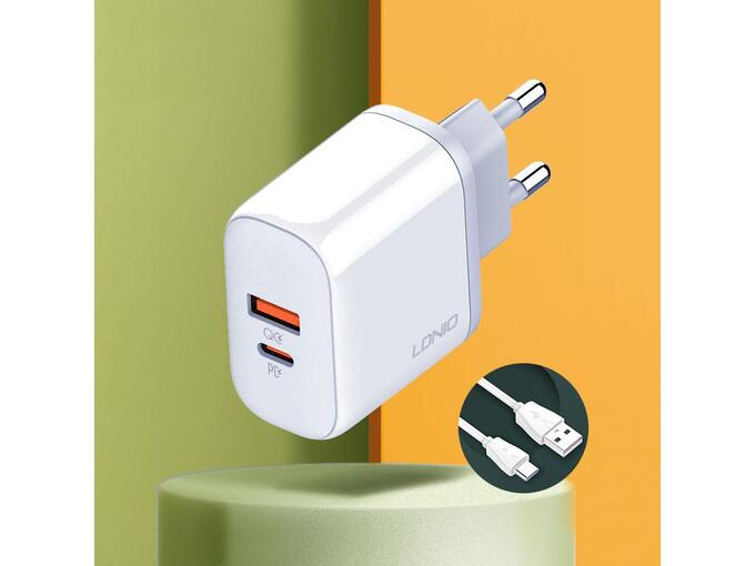 Kućni punjač LDNIO A2526C PD, QC4+, QC3.0, PPS 45W USB na Type C