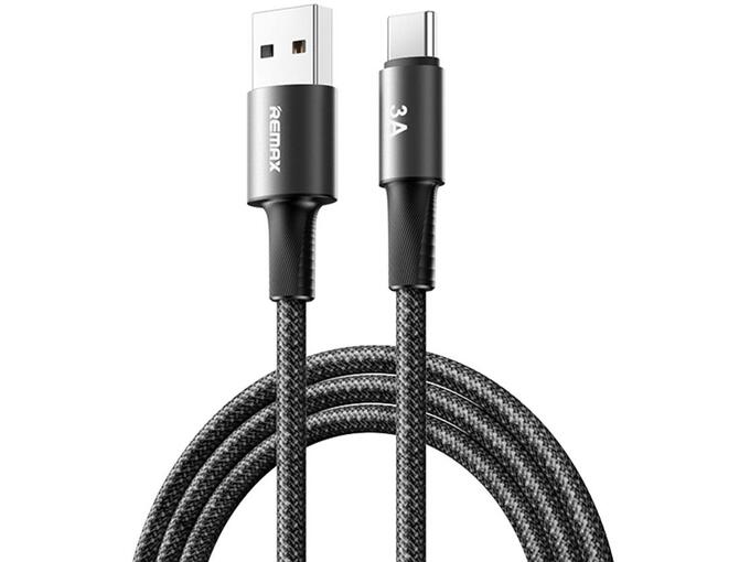 Data kabl REMAX Velocity CB25 Fast charging 3A USB na Type C 1.2M crni