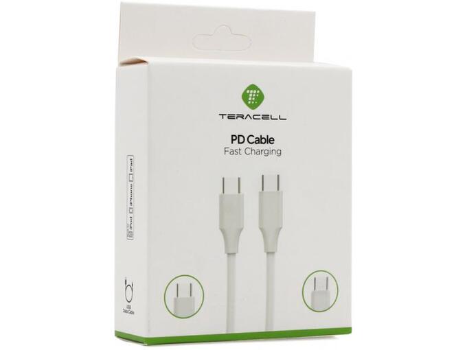 Data kabl Teracell Plus 45W PD Type C na Type C beli 2m