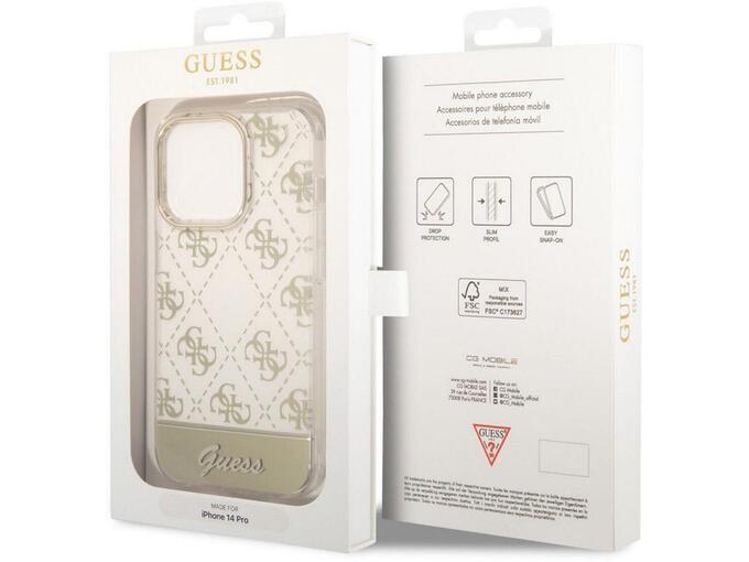 Maska za telefon iPhone 14 Pro PC TPU Peony Glitter Script Logo