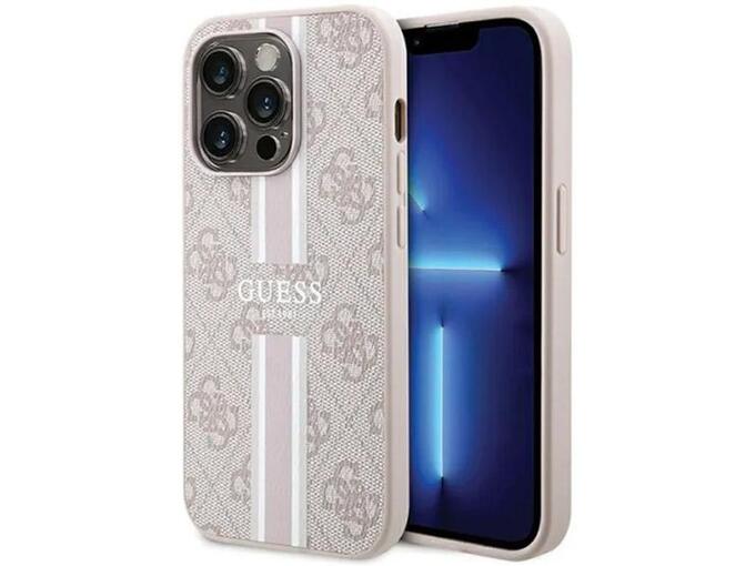 Maska za telefon iPhone 15 Pro Guess MagSafe 4G Pu Printed Stripes