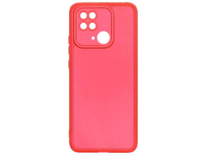 Maska Clear color za Xiaomi Redmi 10C crvena.