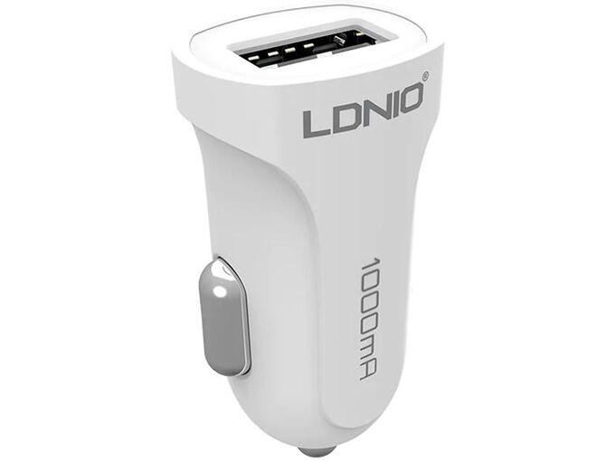 Auto punjac LDNIO DL-C17 1A + Micro USB kabel beli