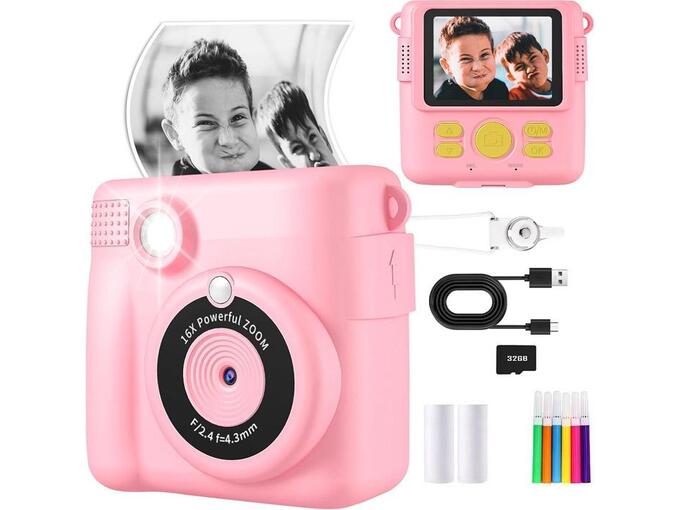 Deciji fotoaparat sa 16x ZOOM 32GB roze