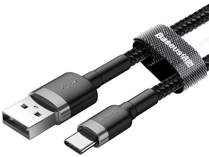Kabel Baseus cafule HW Quick Charging Type-C 40W 1m sivo crni
