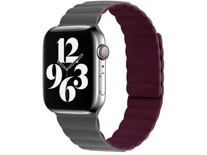 Silikonska narukvica za Apple Watch sa magnetom sivo bordo 42/ 44/ 45/ 49 mm