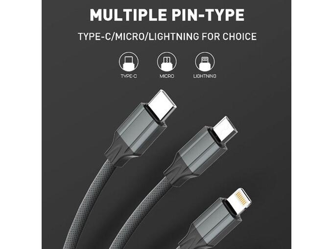 Kabel LDNIO LS442 USB na iPhone Lightning sivi 2m