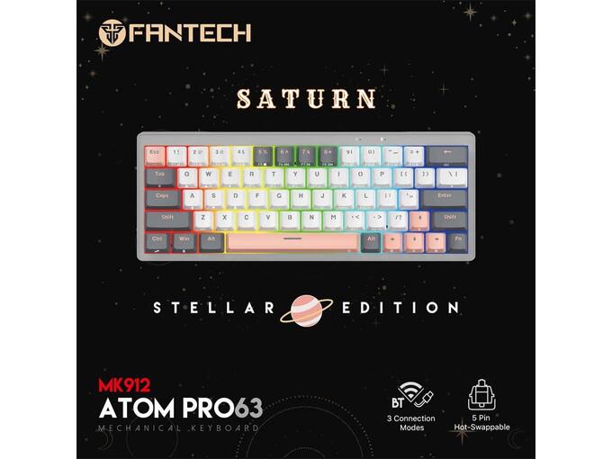 Tastatura Mehanicka Gaming Fantech MK912 RGB ATOM PRO63 Wireless Saturn (blue switch)