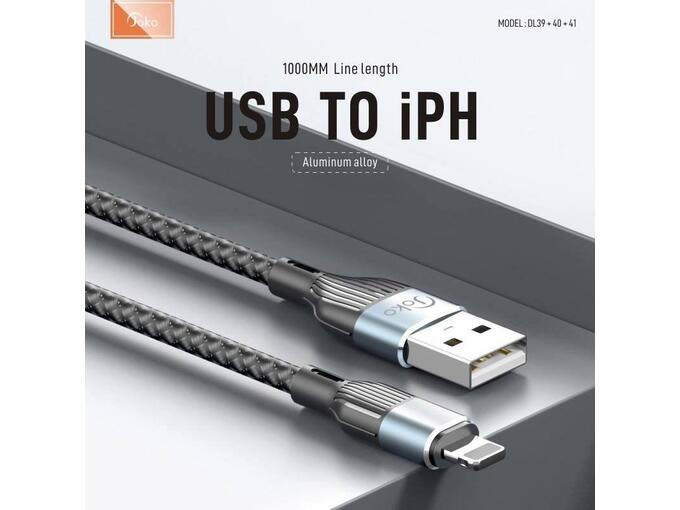 Kabel KONFULON Joko DL40 3A, 120W, USB na iPhone Lightning sivi 1m