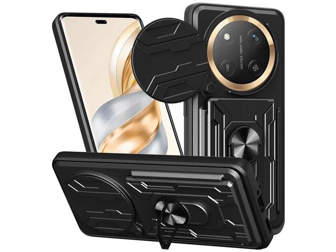 Maska za Honor Magic 8 Lite/ X9d Titan Ring Wallet crna