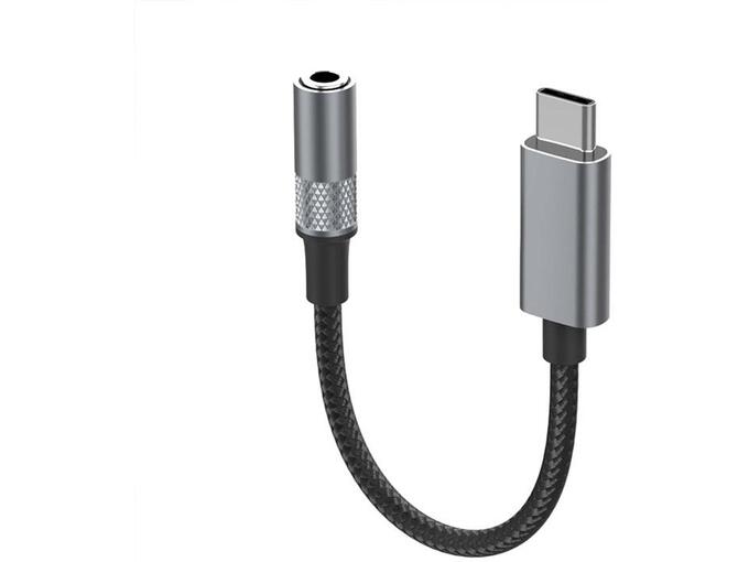 LDNIO Adapter Type-C na 3.5 mm za slušalice LSY80C sivi