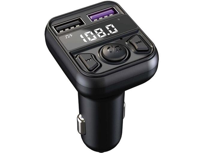 Bluetooth FM transmiter C44 LED 5 V 3.1 A crni