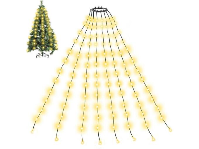 LED novogodišnje lampice za jelku 280 kom toplo žute 2 m USB