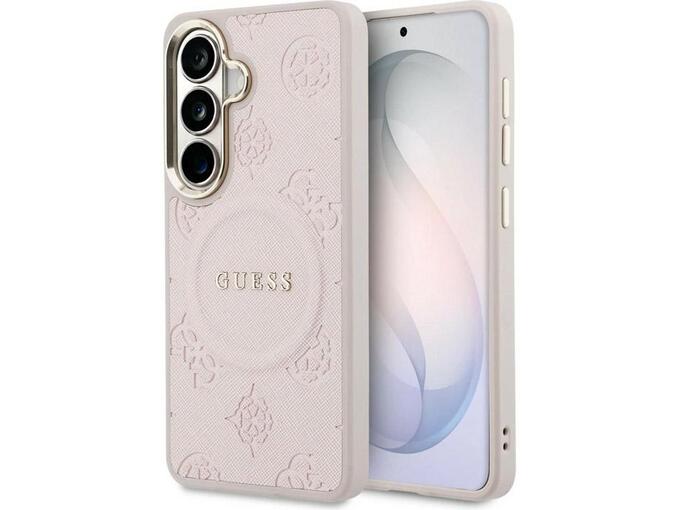 Maska za telefon Samsung S26/S941B Guess Saffiano Peony Embossed Ring MagSafe