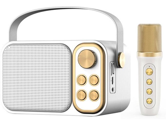 Bluetooth zvučnik karaoke set sa mikrofonom YS-103 beli