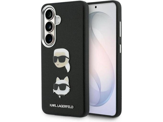 Maska Karl Lagerfeld Saffiano Double Heads Metal za Samsung S26/ S941B crna
