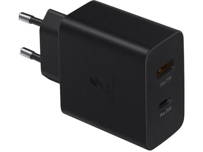 Kućni punjač Fast Charging Adapter Duo za Samsung PD 35W sa kablom Type-C na Type-C crni