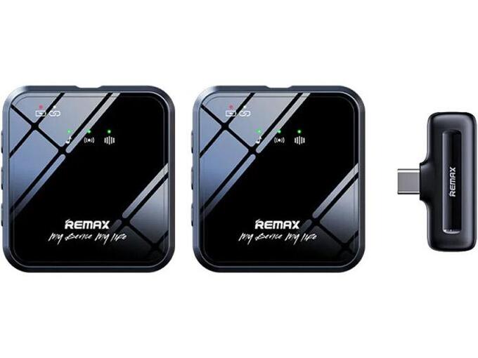 Bežični mikrofon Lavalier REMAX K12 2u1 za mobilni telefon Type-C crni