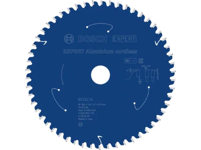 Bosch List kružne testere Expert Aluminium cordless 160mm 54T