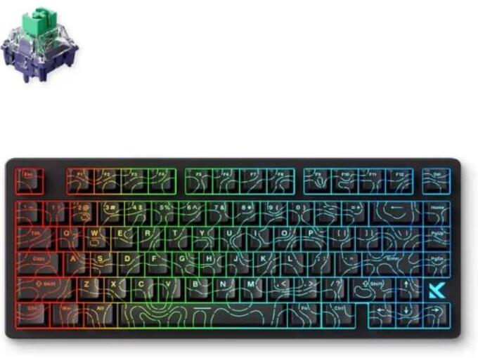 Mchose Žična Gaming tastatura Jet 75 Black Topographic Kailh Magnetic God Switch