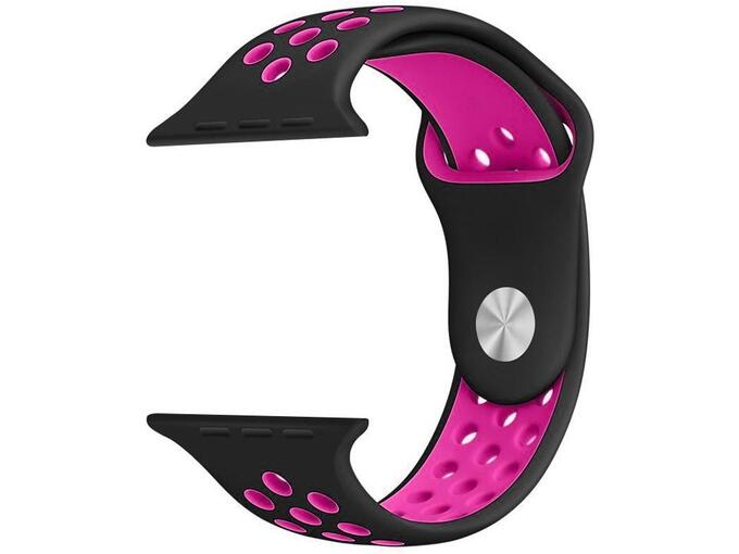 Narukvica za pametni sat Sport Silicone Apple Watch 42mm-45mm crna roze