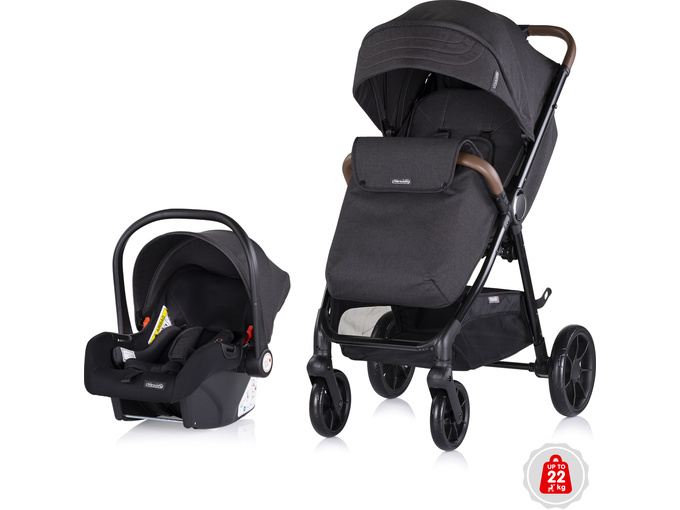 Chipolino Kolica za bebe Ultera 2u1, Crna